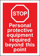 Stop Sign: PPE Required Beyond Point | Elevate Signs
