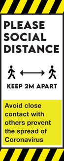 Please Social Distance Warning Roller Banner | Elevate Signs