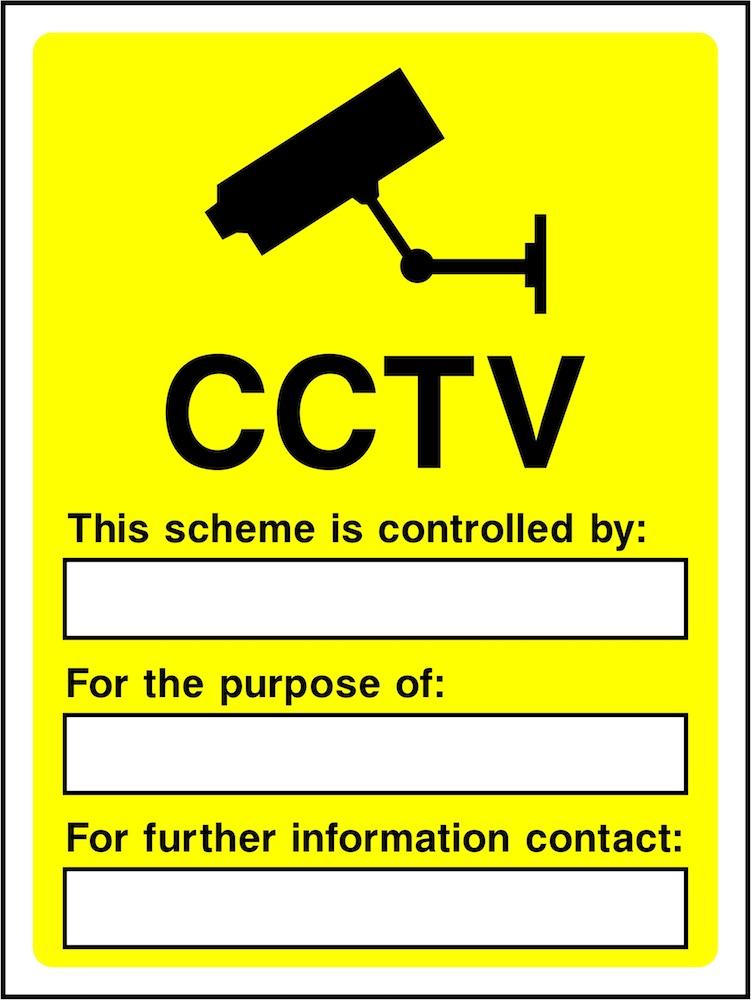 CCTV Sign: With Editable Sections