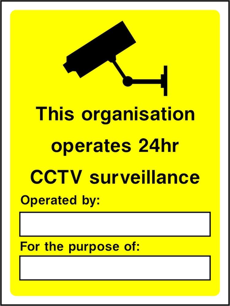 CCTV Sign: 24 Hour Surveillance