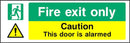 Fire Exit Sign: Door Is Alarmed