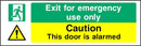 Emergency Exit Sign: Door Is Alarmed