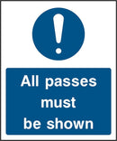 Security Sign: Passes Must Be Shown