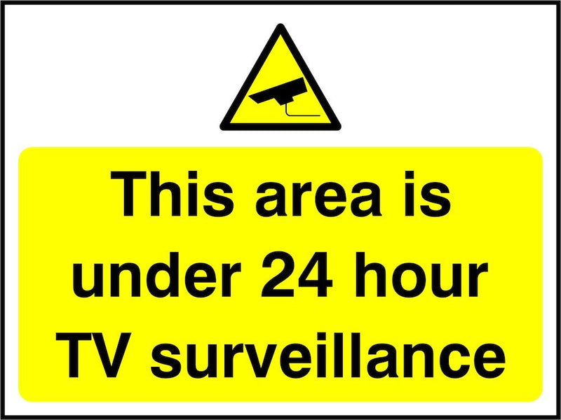 CCTV Sign: Area Under 24 Hour Surveillance | GQ Signs Ltd