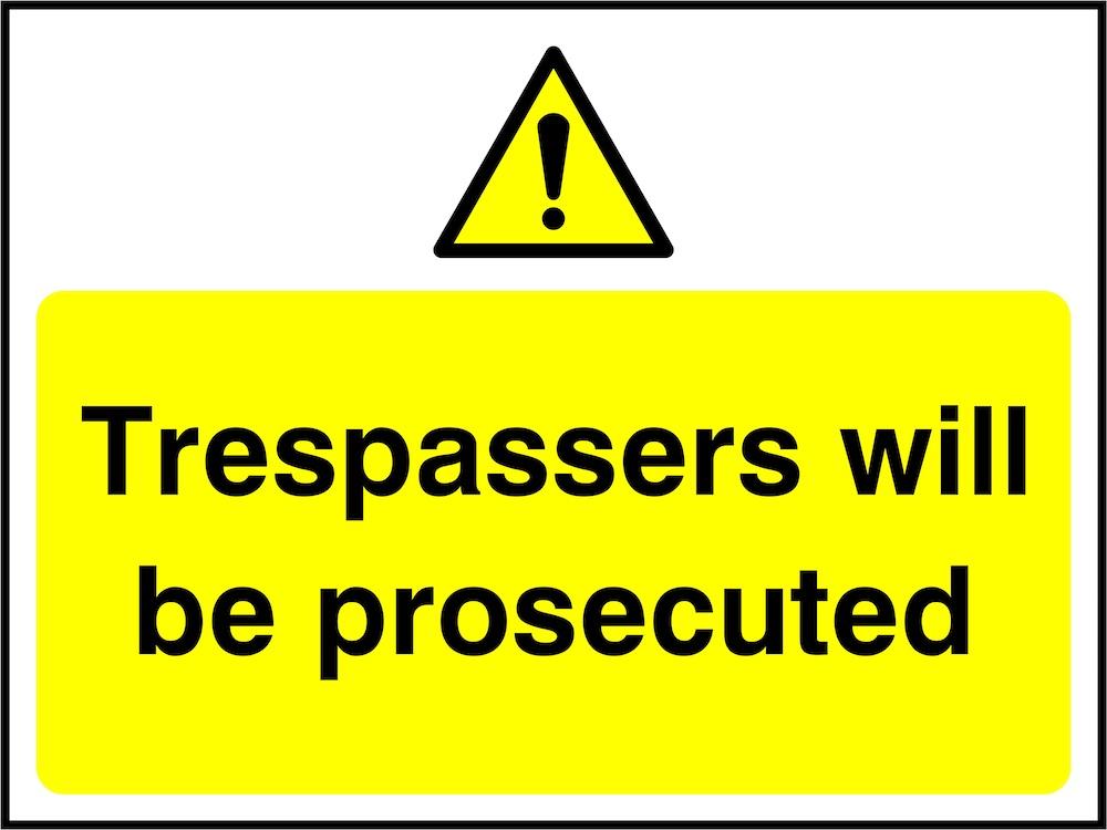 Trespassing Signage | GQ Signs Ltd