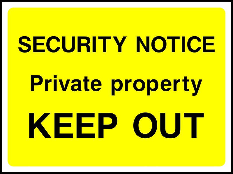 Security Notice Sign: Private Property, Keep Out