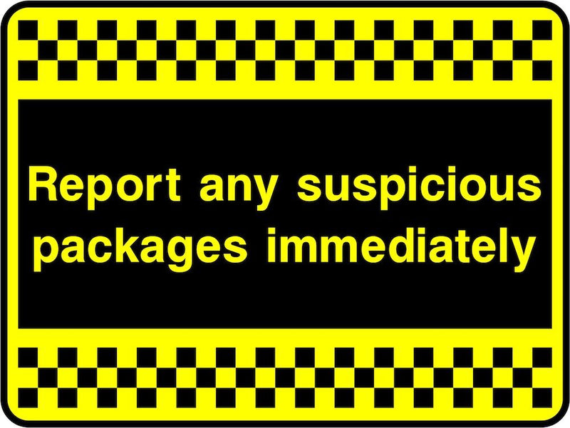 Security Sign: Report Suspicious Packages