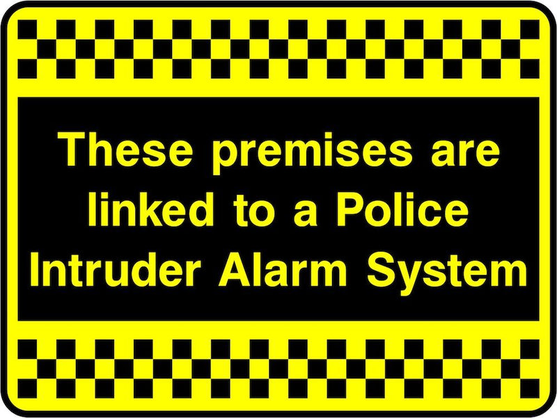 Security Sign: Premises Linked To Police Intruder Alarm