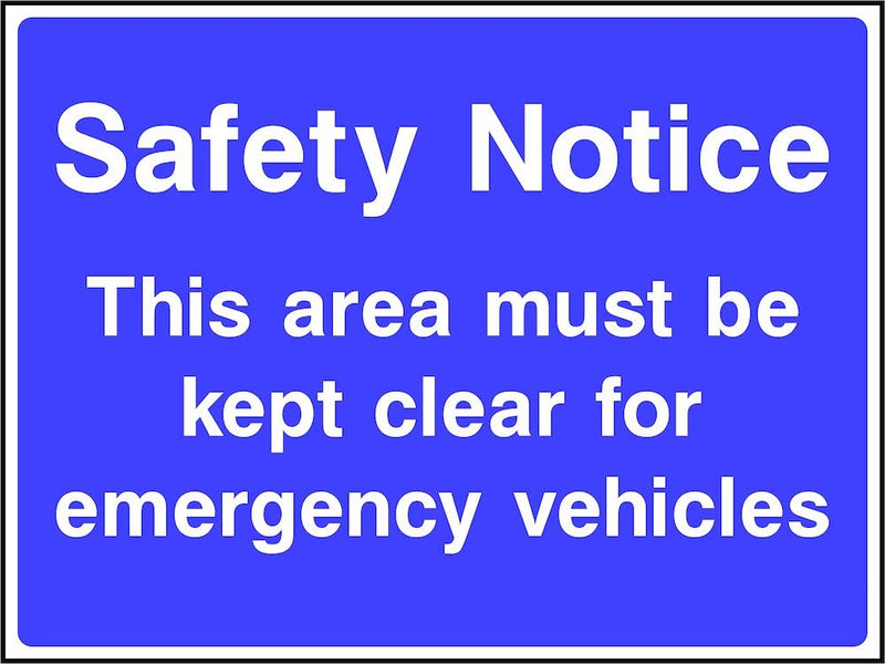 Site Traffic Sign: Keep Area Clear For Emergency Vehicles