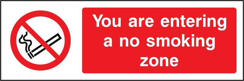 Entering No Smoking Zone Sign | Elevate Signs