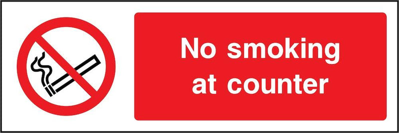 No Smoking At Counter Sign | Elevate Signs