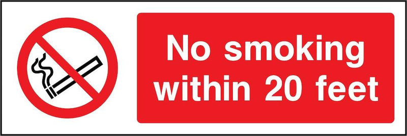 No Smoking Within 20 Feet Sign | Elevate Signs