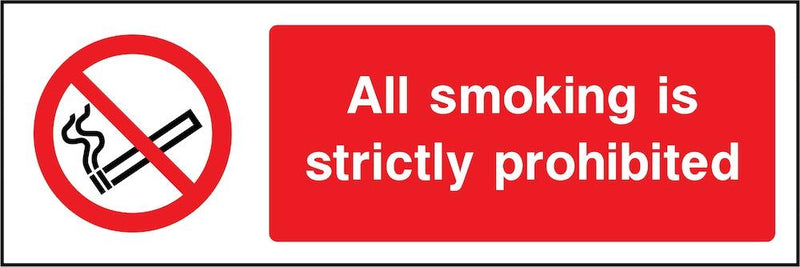 Smoking Is Strictly Prohibited Sign | Elevate Signs