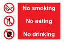No Smoking, Eating, Drinking Sign | Elevate Signs