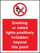 Smoking or Naked Lights Forbidden Beyond This Point Sign | Elevate Signs