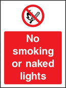 No Smoking or Naked Lights Sign | Elevate Signs