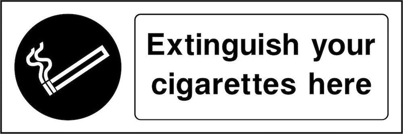 Extinguish Cigarettes Here Sign | Elevate Signs