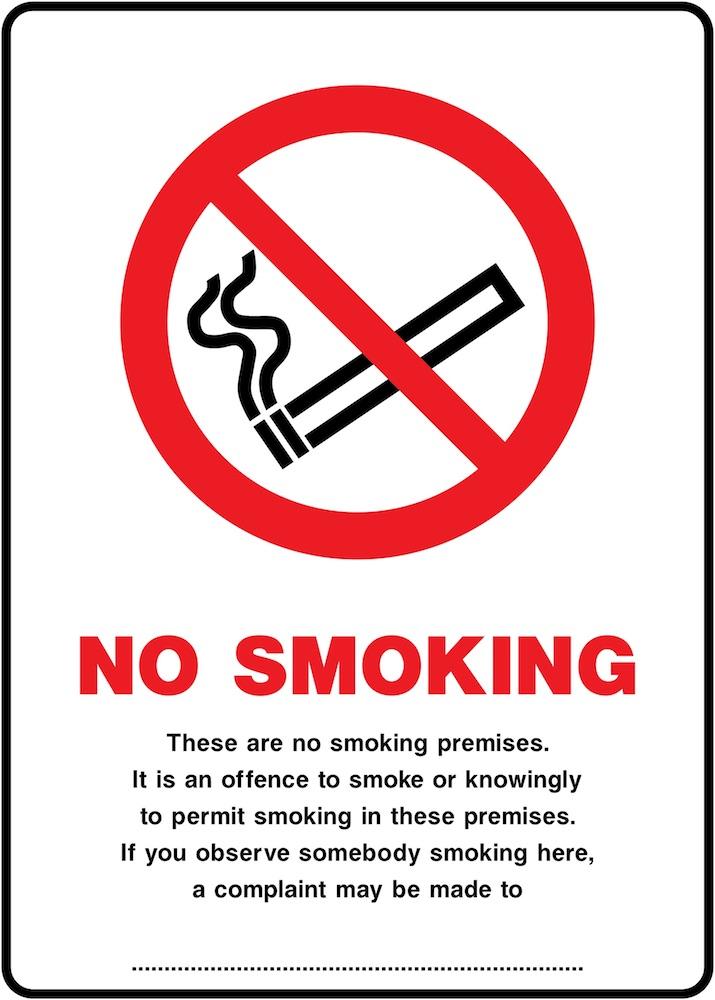 No Smoking In Premises (Complaint Section) Sign | Elevate Signs