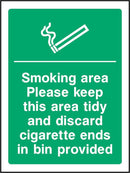 Smoking Area: Please Keep Tidy Sign | Elevate Signs