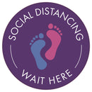 Social Distancing: Wait Here (Footprints) Floor Sticker | Elevate Signs