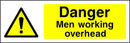 Danger Sign: Men Working Overhead
