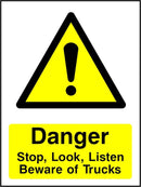 Danger Sign: Beware of Trucks