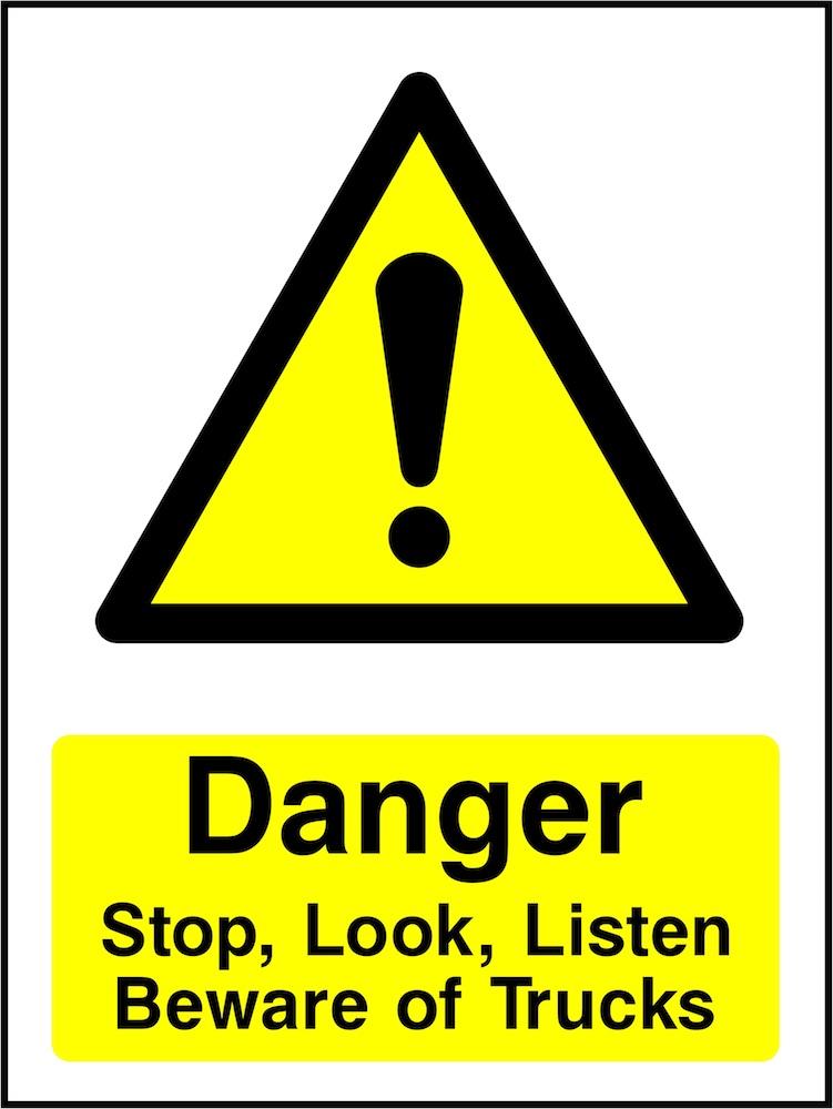 Danger Sign: Beware of Trucks
