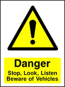 Danger Sign: Beware of Vehicles