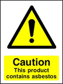 Caution Sign: Product Contains Asbestos