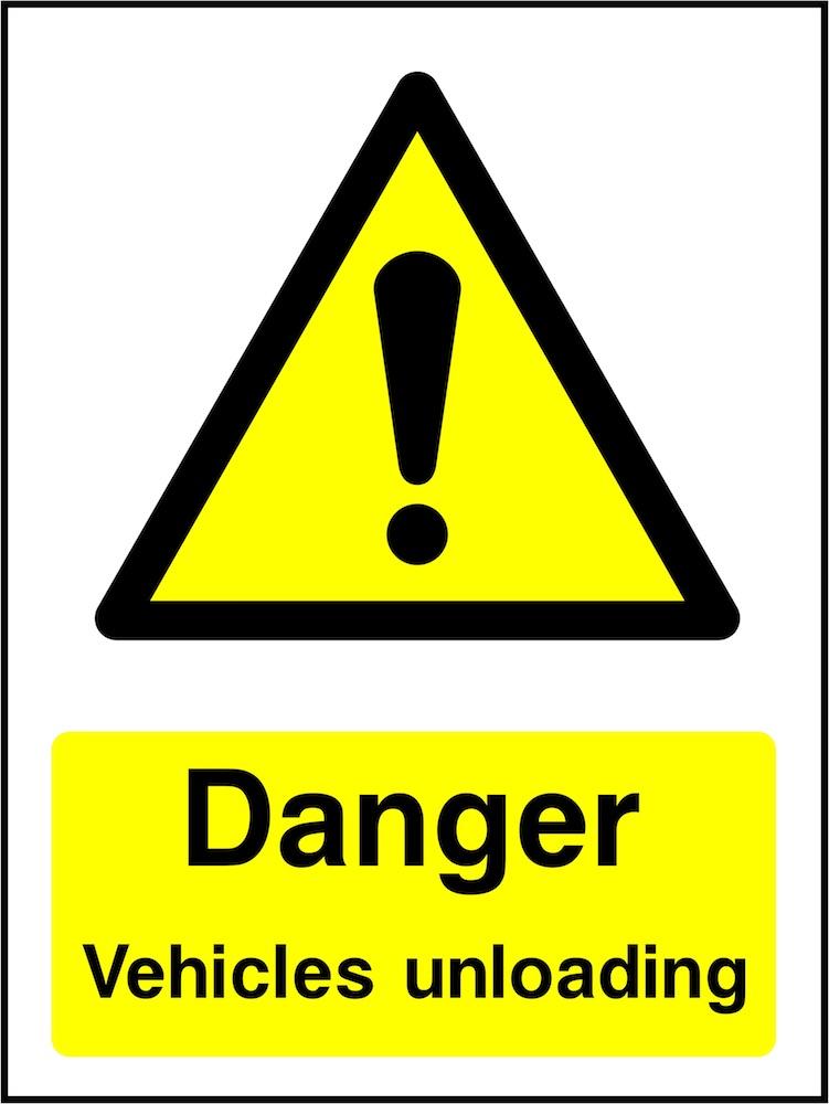 Danger Sign: Vehicles Unloading